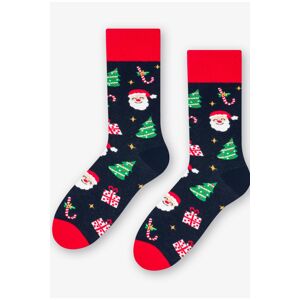 Červeno-čierne vzorované ponožky Gifts 078