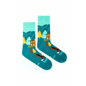 Tyrkysové vzorované ponožky Zamkovského chata