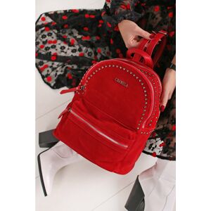 Červený kožený ruksak 83314