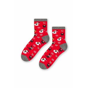 Červené vzorované ponožky Presents