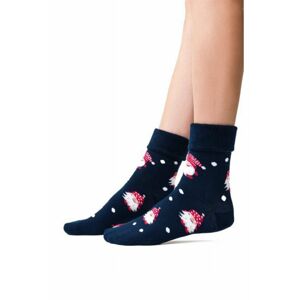 Tmavomodré vzorované ponožky Gnomes