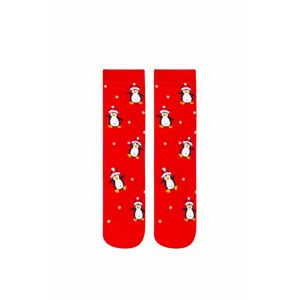 Dámske červené ponožky Small Pinguins