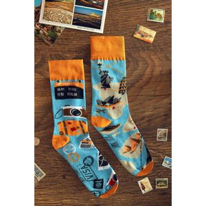 Modro-oranžové ponožky Traveling