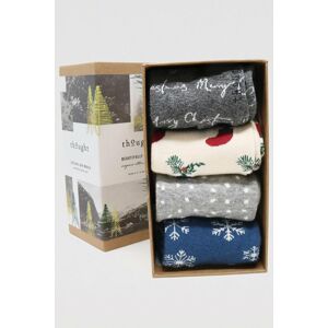 Viacfarebné ponožky v darčekovej krabičke Nessie Christmas - štvorbalenie