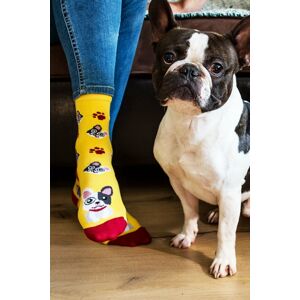 Žlté ponožky Francúzsky buldoček