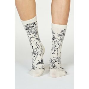 Béžové vzorované ponožky Fina Gots Bird Socks