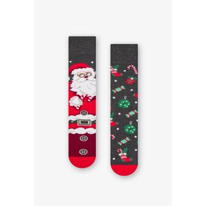 Sivé vzorované ponožky Santa Claus 078