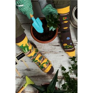 Hnedo-žlté ponožky Gardening