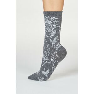 Tmavosivé vzorované ponožky Fina Gots Bird Socks