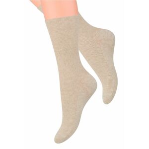 Béžové zdravotné ponožky bez gumičky 018