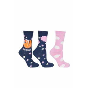 Dámske modro-ružové ponožky Slow Down - Dvojbalenie
