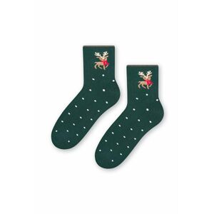 Zelené vzorované ponožky Deer