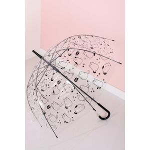 Čierno-transparentný dáždnik Pusheen