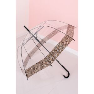 Hnedo-transparentný dáždnik Leopard