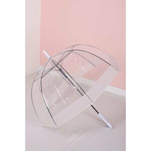 Bielo-transparentný dáždnik White Flow