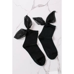 Čierne ponožky s mašľou M22
