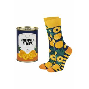 Viacfarebné vzorované ponožky v plechovke Pineapple