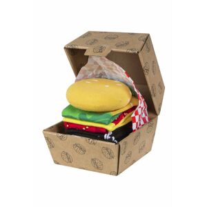 Viacfarebné vzorované ponožky v krabičke Hamburger