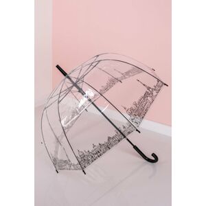 Čierno-transparentný dáždnik Paris View