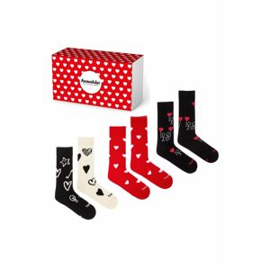 Vzorované ponožky v darčekovej krabičke Láska - trojbalenie