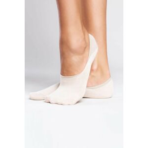 Béžové balerínkové ponožky so silikónovým pásom S20