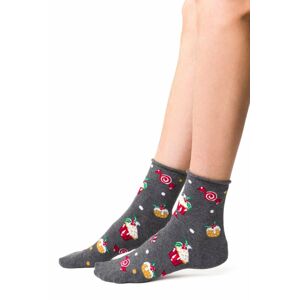 Sivé vzorované ponožky Xmas Candy